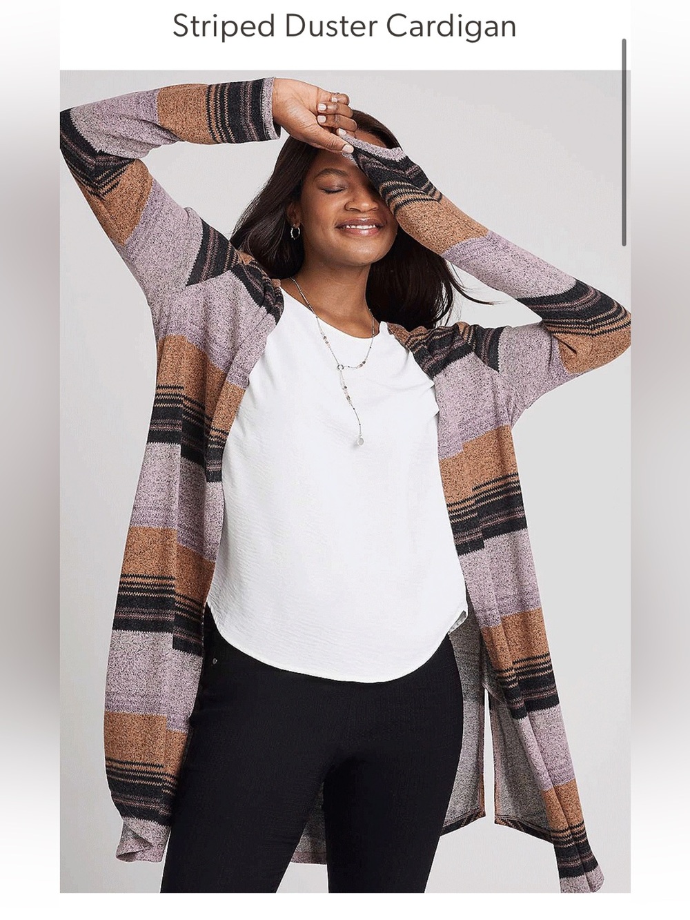 Maurice’s Striped Duster Cardigan